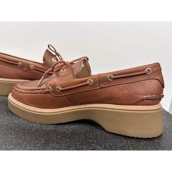Sperry Women's 12 Bayside Boat Shoe Sahara Brown Leather Chunky (STS89211) - Picture 9 of 16
